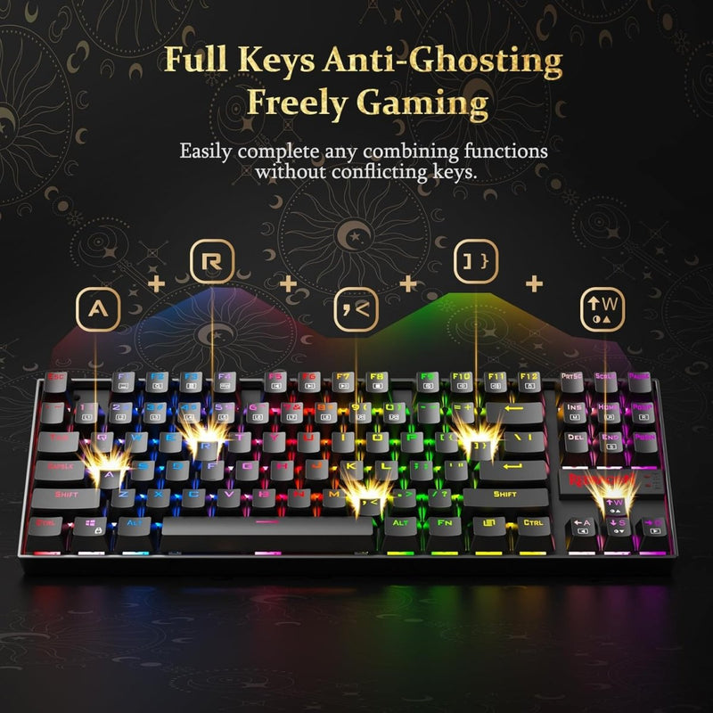 REDRAGON K552 RAINBOW KUMARA USB GAMING RED SWITCH KEYBOARD - SWIFT PERIPHERALS1090050