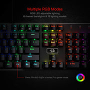 REDRAGON K556 RGB DEVARAJAS MECHANICAL (BROWN SWITCH) KEYBOARD BLACK - SWIFT PERIPHERALS1090053