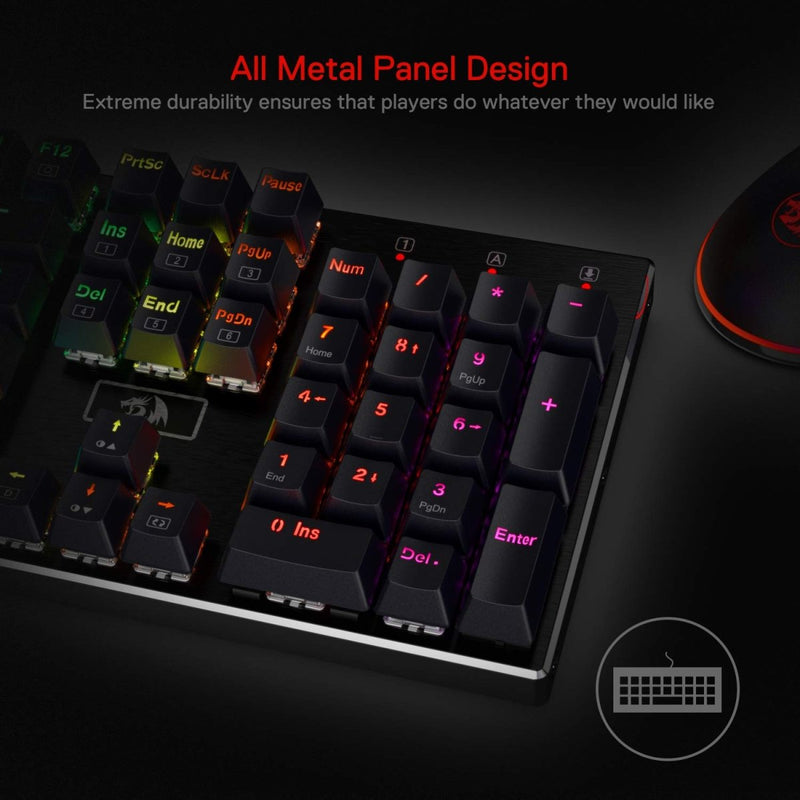 REDRAGON K556 RGB DEVARAJAS MECHANICAL (BROWN SWITCH) KEYBOARD BLACK - SWIFT PERIPHERALS1090053