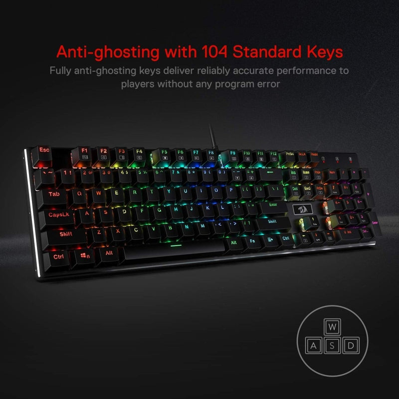REDRAGON K556 RGB DEVARAJAS MECHANICAL (BROWN SWITCH) KEYBOARD BLACK - SWIFT PERIPHERALS1090053