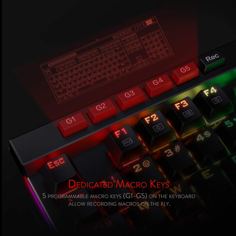 REDRAGON K580 VATA (BLUE SWITCHES) USB GAMING RGB KEYBOARD - SWIFT PERIPHERALS1090055