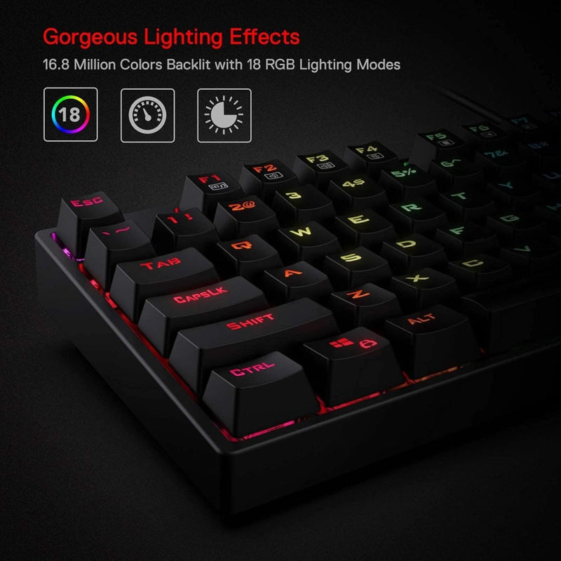 REDRAGON K582RGB SURARA USB GAMING RGB KEYBOARD BLACK - SWIFT PERIPHERALS1090056
