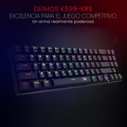 REDRAGON K599 DIEMOS (WIRED/WIRELESS) RGB KEYBOARD BLACK - SWIFT PERIPHERALS1090057