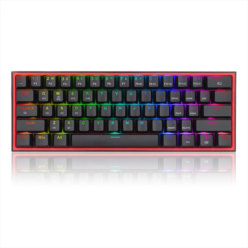 REDRAGON K616 FIZZ BLACK (WIRED/WIRELESS/BT) RED SWITCH - SWIFT PERIPHERALSRedD-021