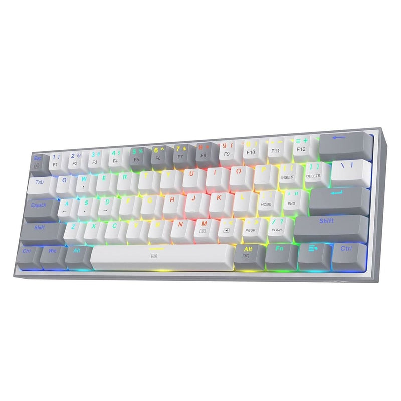 REDRAGON K617 FIZZ 60% WIRED RGB RED SWITCH GAMING KEYBOARD WHITE AND GREY - SWIFT PERIPHERALS1091833