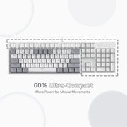 REDRAGON K617 FIZZ (WHITE/GREY) RGB RED SWITCH KEYBOARD - SWIFT PERIPHERALS1090058
