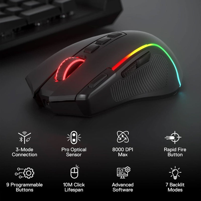 REDRAGON M612 PRO RGB GAMING MOUSE - BLACK - SWIFT PERIPHERALS1091534