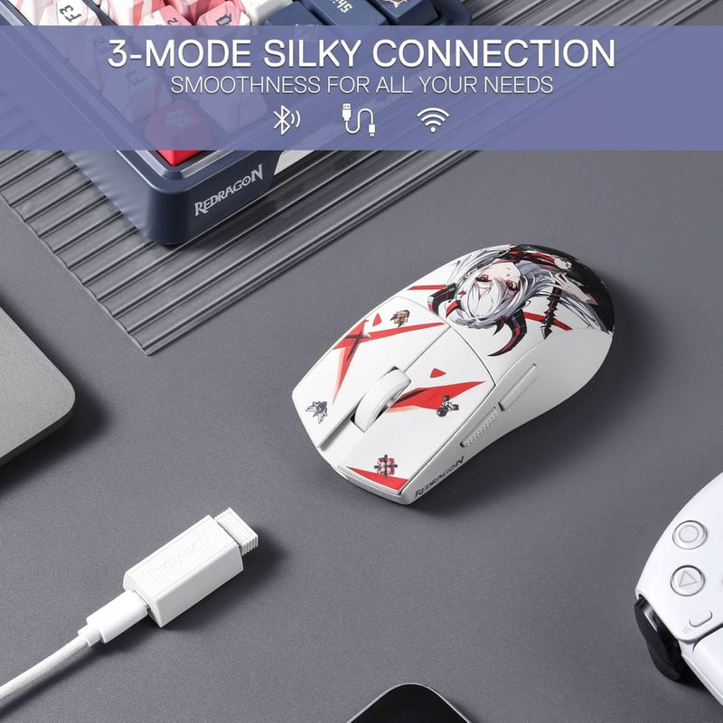 REDRAGON M916 PRO 3 - MODE ANIME GAMING MOUSE - WHITE - SWIFT PERIPHERALS1093376