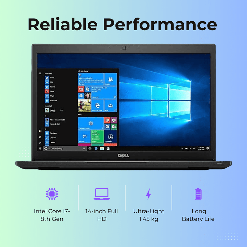 (Refurbished) Dell Latitude 7490 14" Laptop Intel Core i7 8th Gen 16GB RAM 512GB SSD Win 10 Pro - SWIFT PERIPHERALSLatitude 7490-I7