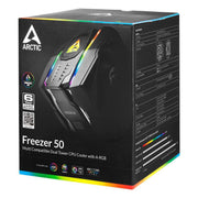 [RePacked] ARCTIC Freezer 50 Dual Tower CPU Air Cooler with A - RGB and Twin Fans - SWIFT PERIPHERALSACFRE00065A-RF
