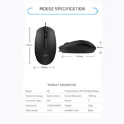 [RePacked] HP M10 Wired USB Optical Ergonomic Mouse with 3 Buttons and 1000DPI - SWIFT PERIPHERALS7YA10PA-RF