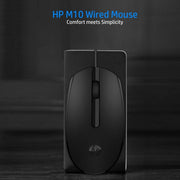 [RePacked] HP M10 Wired USB Optical Ergonomic Mouse with 3 Buttons and 1000DPI - SWIFT PERIPHERALS7YA10PA-RF