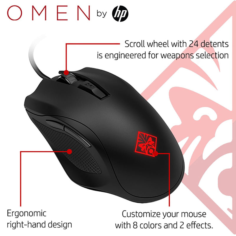 [RePacked] HP OMEN 400 Gaming Mouse with 6 Customizable Buttons 5000DPI & 10M clicks Durability - SWIFT PERIPHERALS3ML38AA-RF