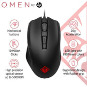 [RePacked] HP OMEN 400 Gaming Mouse with 6 Customizable Buttons 5000DPI & 10M clicks Durability - SWIFT PERIPHERALS3ML38AA-RF