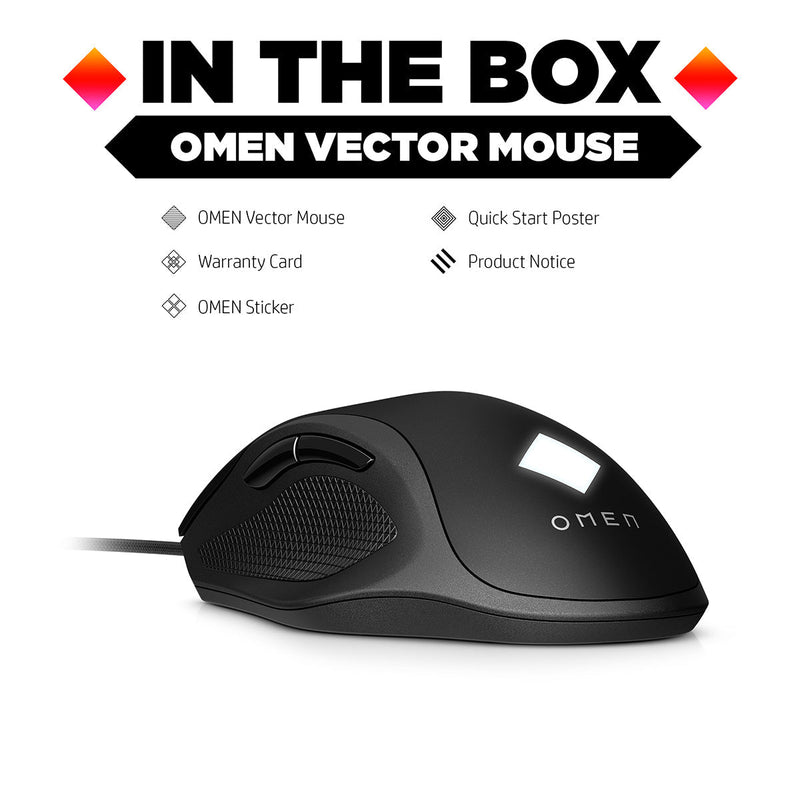 [RePacked] OMEN Vector RGB Gaming Wired Mouse with 6 Button Omron Switches & Radar 3 Sensor - SWIFT PERIPHERALS8BC53AA-RF