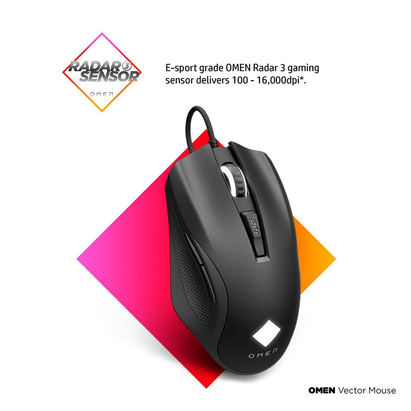 [RePacked] OMEN Vector RGB Gaming Wired Mouse with 6 Button Omron Switches & Radar 3 Sensor - SWIFT PERIPHERALS8BC53AA-RF