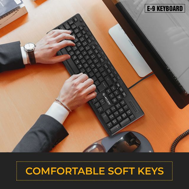 [Repacked]Lapcare E9 117 Keys USB Ergonomic Multimedia Wired Keyboard - SWIFT PERIPHERALSLKKBMU6289