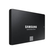 Samsung 2.5-inch SATA III internal solid state drive SSD, black, angled view