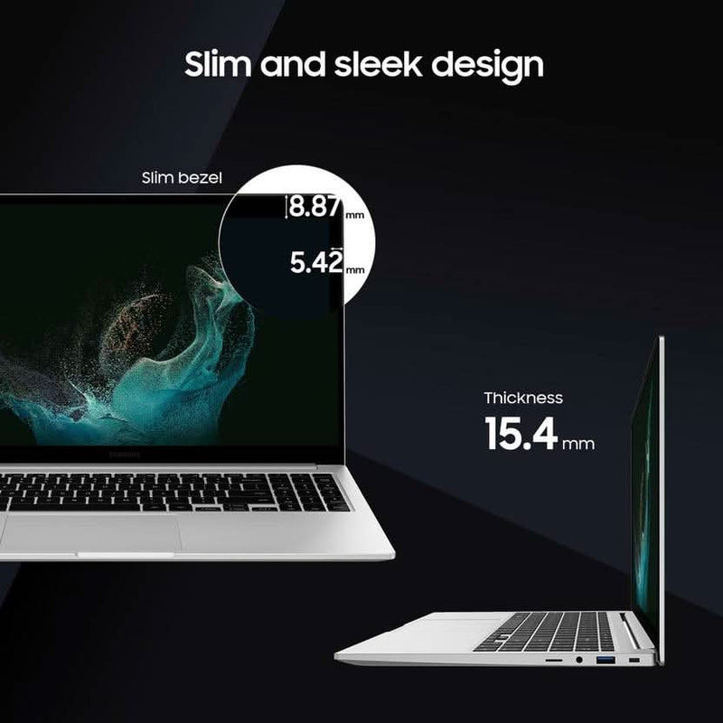 SAMSUNG GALAXY BOOK2 INTEL CORE I5 12TH GEN 1240P - (8 GB/512 GB SSD/WINDOWS 11 HOME/4 GB GRAPHICS) NP750XEE - XB1IN THIN AND LIGHT LAPTOP (15.6 INCH, SILVER, 1.6 KG, WITH MS OFFICE) - SWIFT PERIPHERALSsamsung002