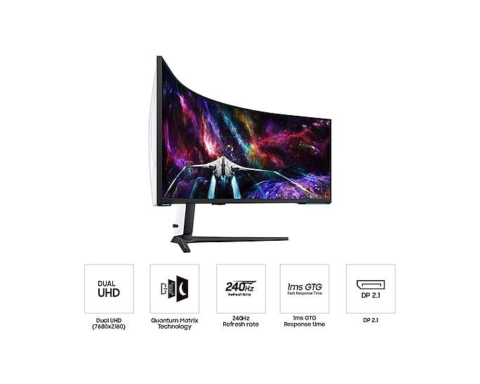 Samsung Odyssey G9 Neo 57" 240Hz Dual UHD Curved Gaming Monitor - SWIFT PERIPHERALSLS57CG950NWXXL