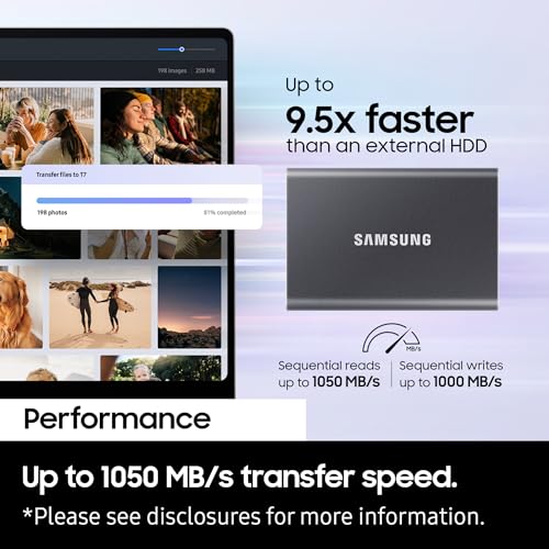 SAMSUNG T7 2TB UP TO 1,050MB/S USB 3.2 GEN 2 MU - PC2T0T/WW SSD - SWIFT PERIPHERALS1093069