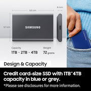 SAMSUNG T7 2TB UP TO 1,050MB/S USB 3.2 GEN 2 MU - PC2T0T/WW SSD - SWIFT PERIPHERALS1093069