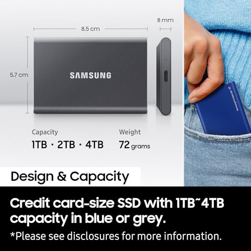 SAMSUNG T7 2TB UP TO 1,050MB/S USB 3.2 GEN 2 MU - PC2T0T/WW SSD - SWIFT PERIPHERALS1093069
