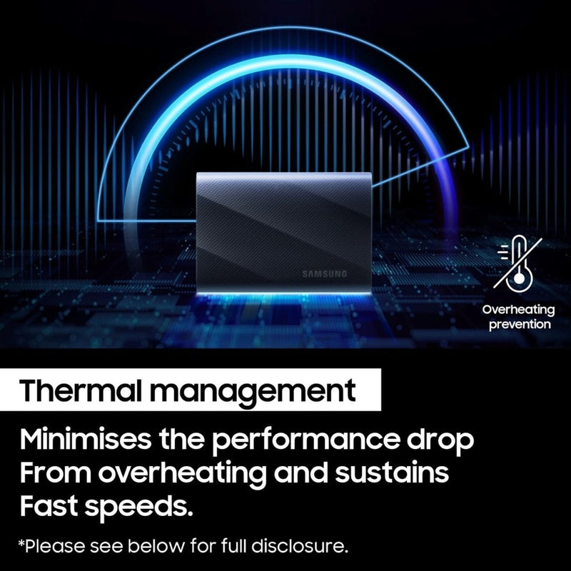 Samsung T9 2TB USB 3.2 Gen2 External Portable Solid State Drive - Black - SWIFT PERIPHERALSMU-PG2T0B/WW