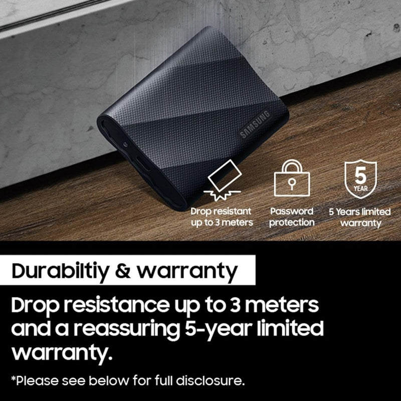 Samsung T9 2TB USB 3.2 Gen2 External Portable Solid State Drive - Black - SWIFT PERIPHERALSMU-PG2T0B/WW