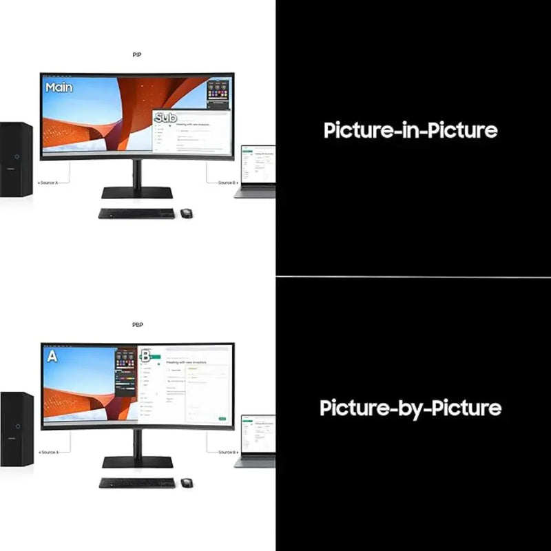 Samsung ViewFinity S6 34″ Ultra‑WQHD 100 Hz Curved Monitor Built‑in Speakers LS34C650UAWXXL - SWIFT PERIPHERALSLS34C650UAWXXL