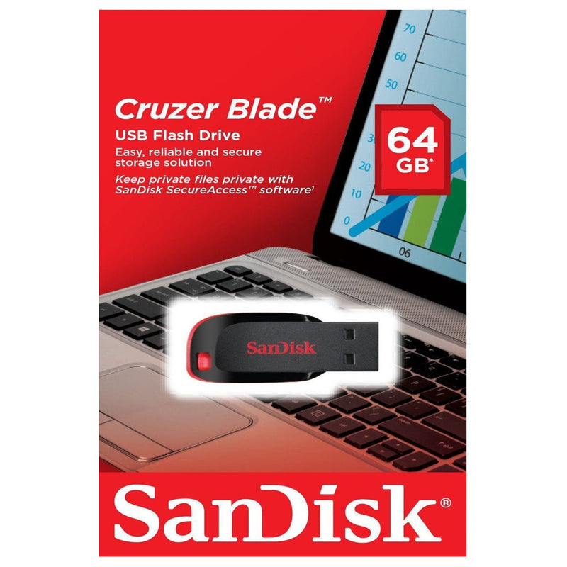 SanDisk Cruzer Blade USB 2.0 Pendrive - SWIFT PERIPHERALSSDCZ50-064G-I35