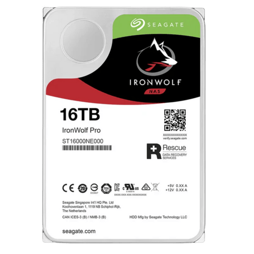 Seagate IronWolf Pro 16TB 7200 RPM 3.5" SATA 6Gb/s Enterprise NAS Internal Hard Drive - SWIFT PERIPHERALSST16000NT001