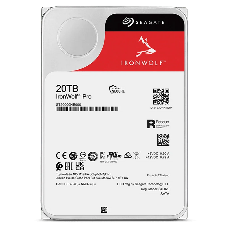 Seagate IronWolf Pro 20TB 3.5" 7200 RPM Enterprise NAS Internal Hard Disk Drive - SWIFT PERIPHERALSST20000NT001