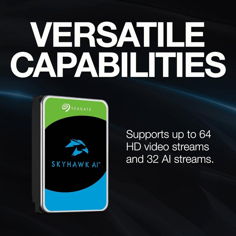 Seagate Skyhawk AI 8TB 3.5" SATA 6 Gb/s 7200RPM Video Internal Hard Disk Drive - SWIFT PERIPHERALSST8000VE001