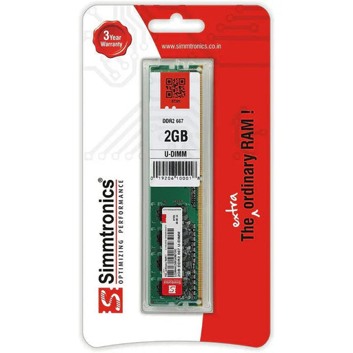 Simmtronics 2GB DDR2 Desktop RAM 667 MHz with 3 Year Warranty ( Pack Of 1 ) - SWIFT PERIPHERALSDLUD2SIM00007-1
