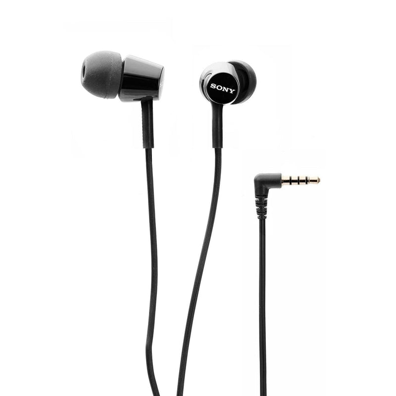 SONY MDR - EX155AP/BQ IN - EAR WIRED HEADPHONES WITH MIC (BLACK) - SWIFT PERIPHERALS1091383