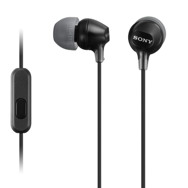 SONY MDR - EX15AP/BZ EX IN - EAR WIRED STEREO HEADPHONES WITH MIC (BLACK) - SWIFT PERIPHERALS1091356