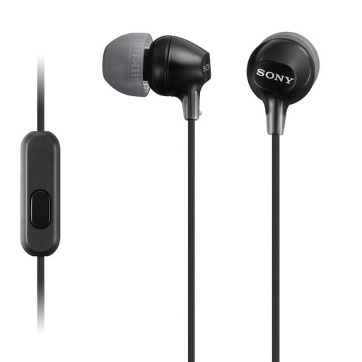 SONY MDR - EX15AP/BZ EX IN - EAR WIRED STEREO HEADPHONES WITH MIC (BLACK) - SWIFT PERIPHERALS1091356