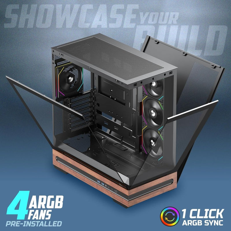 TAG GAMERZ STELLAR PRIME MID - TOWER GAMING CABINET BLACK - SWIFT PERIPHERALS1092419