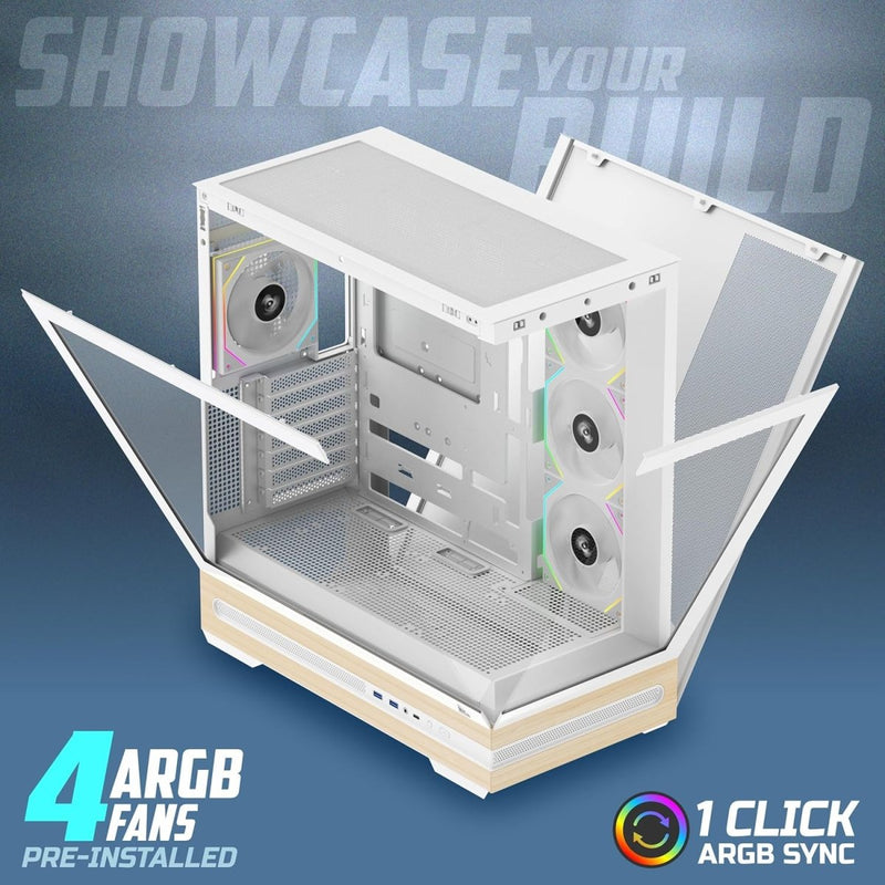 TAG GAMERZ STELLAR PRIME MID - TOWER GAMING CABINET WHITE - SWIFT PERIPHERALS1092420
