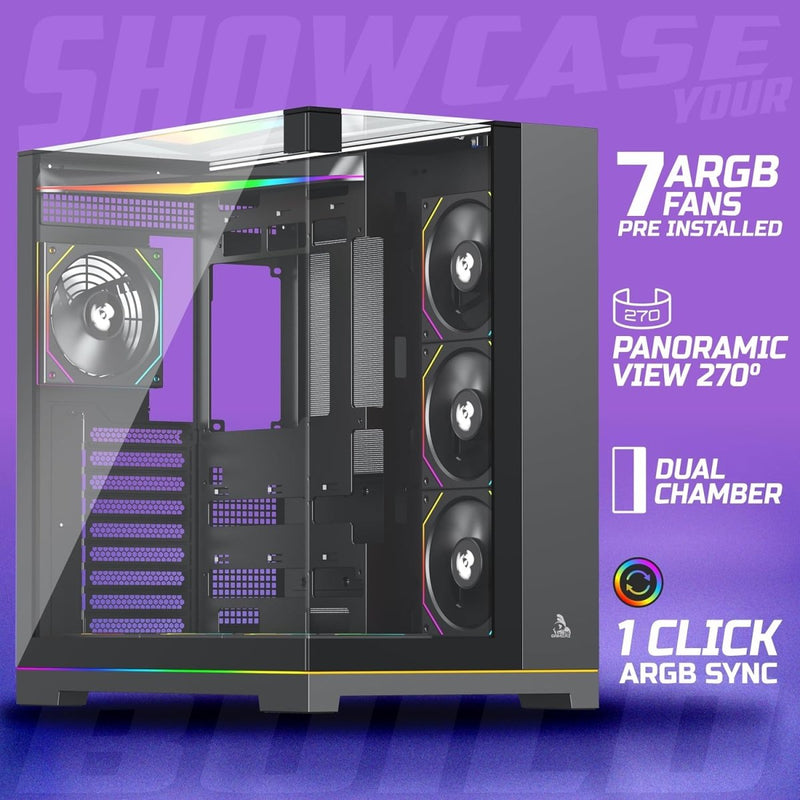 TAG GAMERZ SUPERNOVA MID - TOWER GAMING CABINET BLACK - SWIFT PERIPHERALS1092421