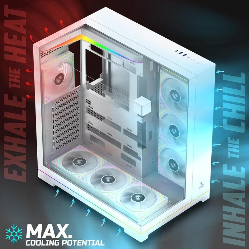 TAG GAMERZ SUPERNOVA MID - TOWER GAMING CABINET WHITE - SWIFT PERIPHERALS1092422