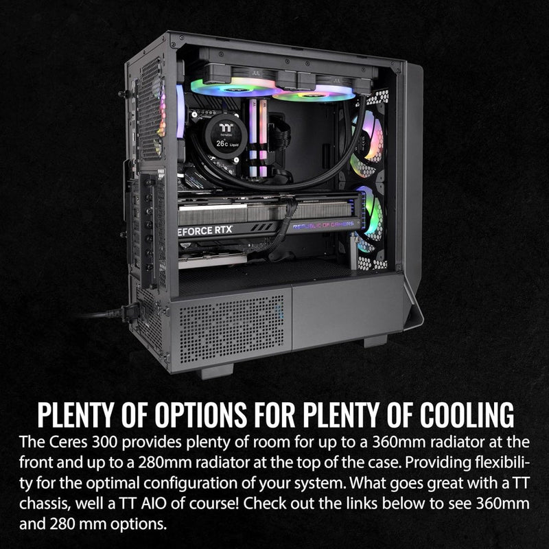 THERMALTAKE CERES 300 TG ARGB MID TOWER CHASSIS CA - 1Y2 - 00M1WN - 00 - SWIFT PERIPHERALSCA-1Y2-00M1WN-00