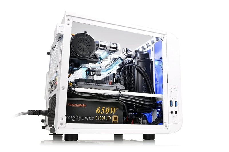 THERMALTAKE CORE V1 MINI ITX CABINET SNOW WHITE - SWIFT PERIPHERALS1083006