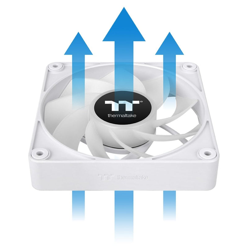 THERMALTAKE CT120 EX ARGB REVERSE PC COOLING FAN WHITE (3 - FAN PACK), CL - F194 - PL12SW - A - SWIFT PERIPHERALS1095094
