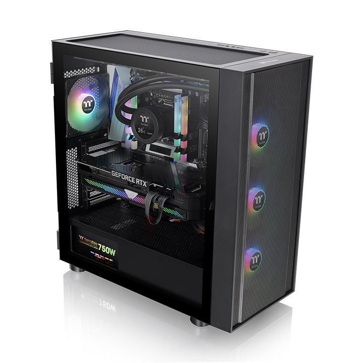 THERMALTAKE H570 TG ARGB MID - TOWER E - ATX CABINET BLACK - SWIFT PERIPHERALS1087640