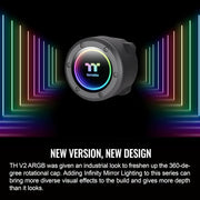 THERMALTAKE LIQUID TH240 V2 240MM ARGB AIO LIQUID COOLER BLACK - SWIFT PERIPHERALS1087634