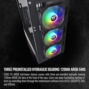 THERMALTAKE S200 TG ARGB MID TOWER CHASSIS CA - 1X2 - 00M1WN - 00 - SWIFT PERIPHERALS1088462