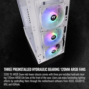 THERMALTAKE S200 TG ARGB SNOW MID TOWER CHASSIS CA - 1X2 - 00M6WN - 00 - SWIFT PERIPHERALS1088463