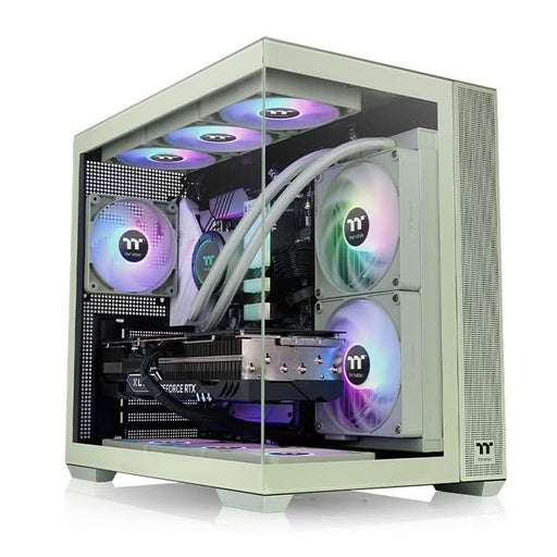 THERMALTAKE VIEW 380 TG ARGB MATCHA GREEN MID TOWER CABINET - SWIFT PERIPHERALS1090098